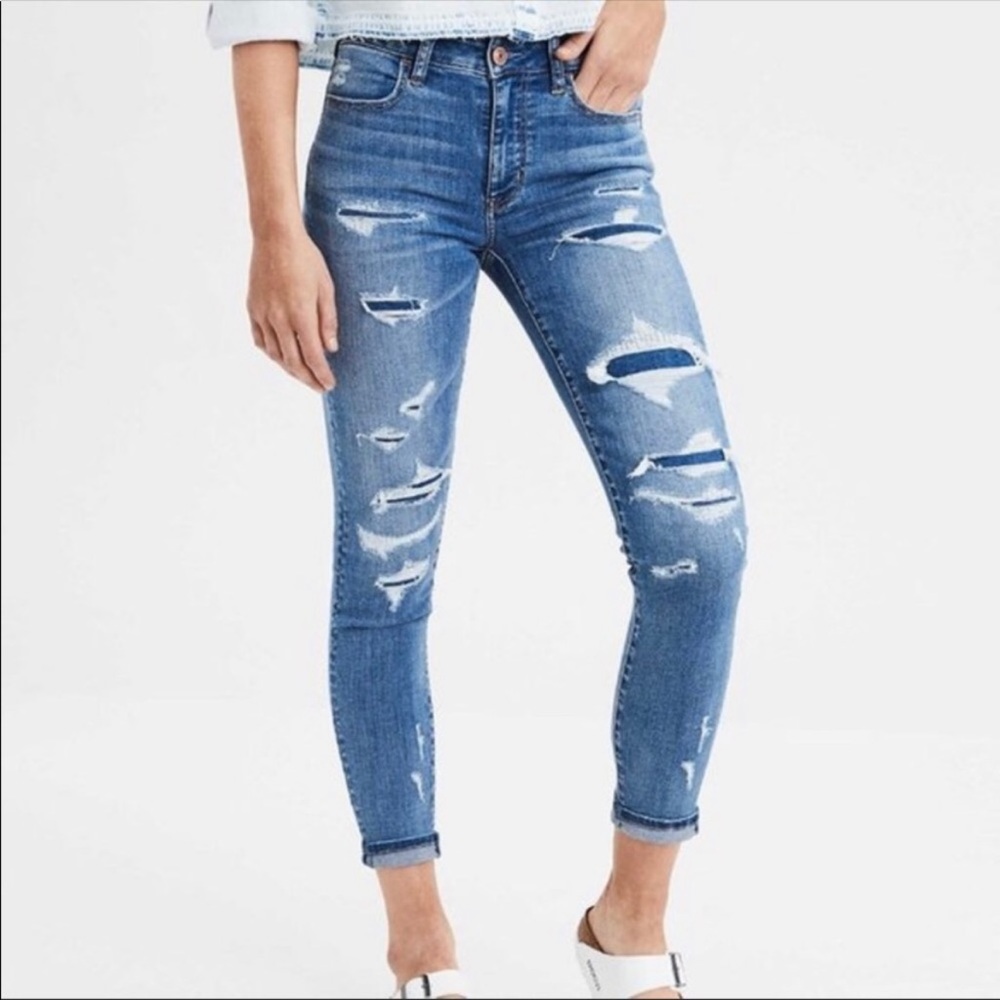 AMERICAN EAGLE Hi-Rise Jegging Crop Jeans - Picture 1 of 10